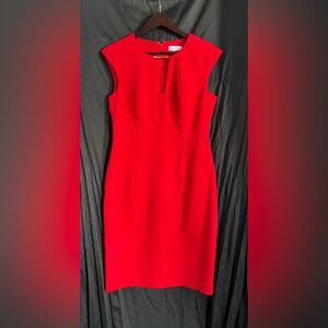 Calvin Klein Red Cap-sleeve Dress